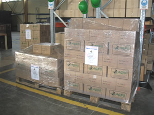 Pallet met DENDRES Olijfzeep